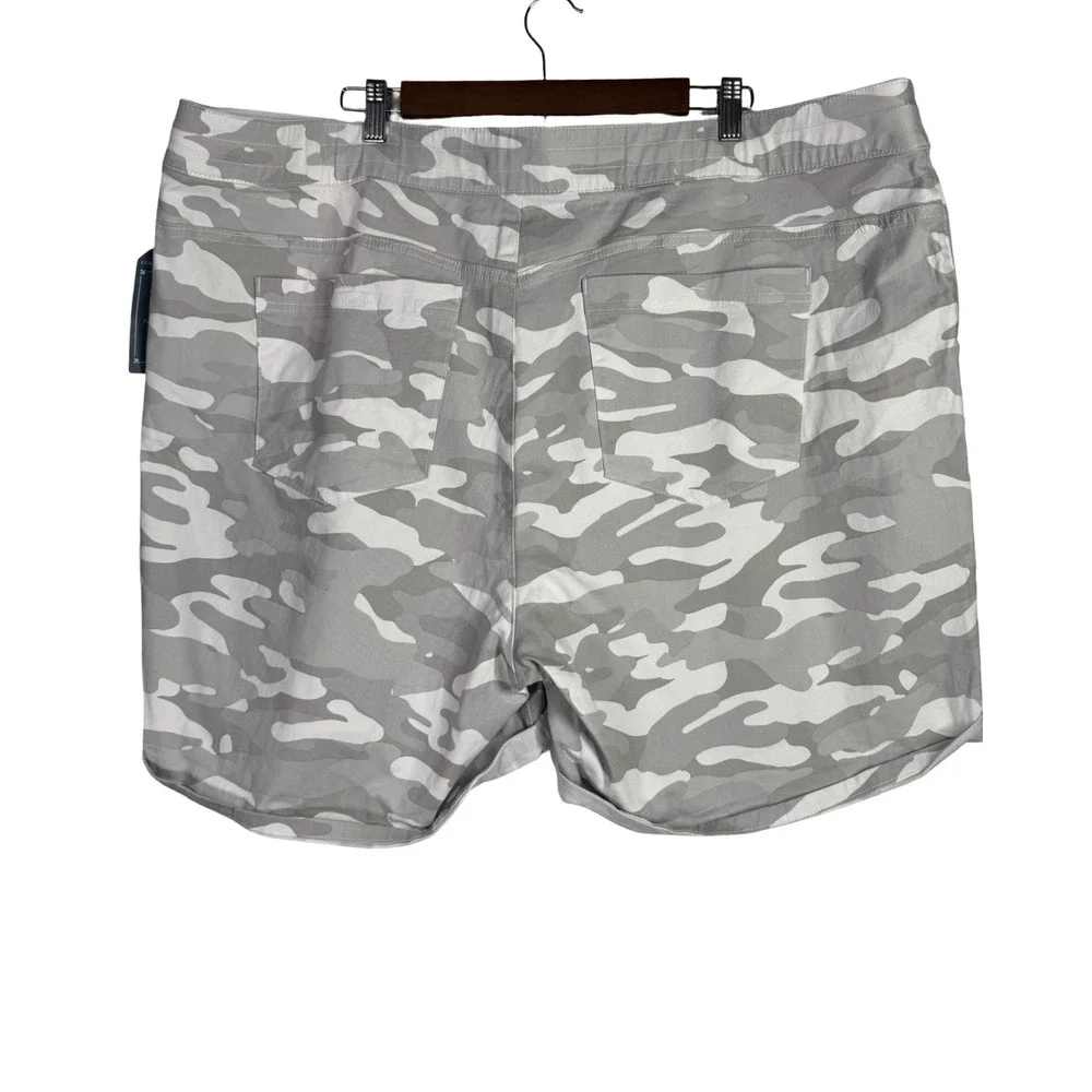 Democracy Curve‎ Equality Camo Shorts Grey White High Rise 24W NWT BH81489KX2
